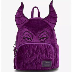 Loungefly Disney Maleficent Mini Backpack Purple Velvet Sleeping Beauty Villain